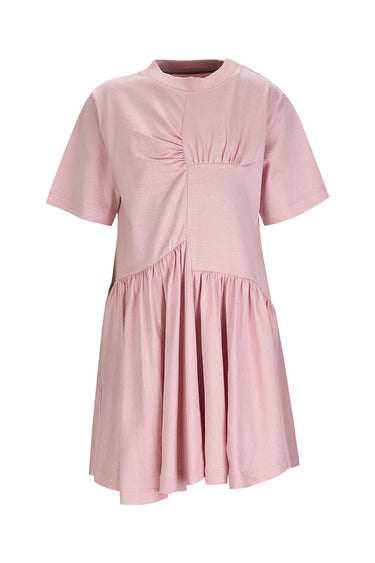 PINK GATHERED JERSEY T-SHIRT DRESS MA KIDS