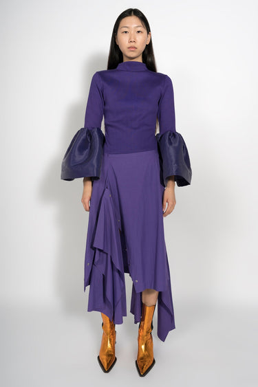 PURPLE TURTLENECK PUFF SLEEVE TOP marques almeida