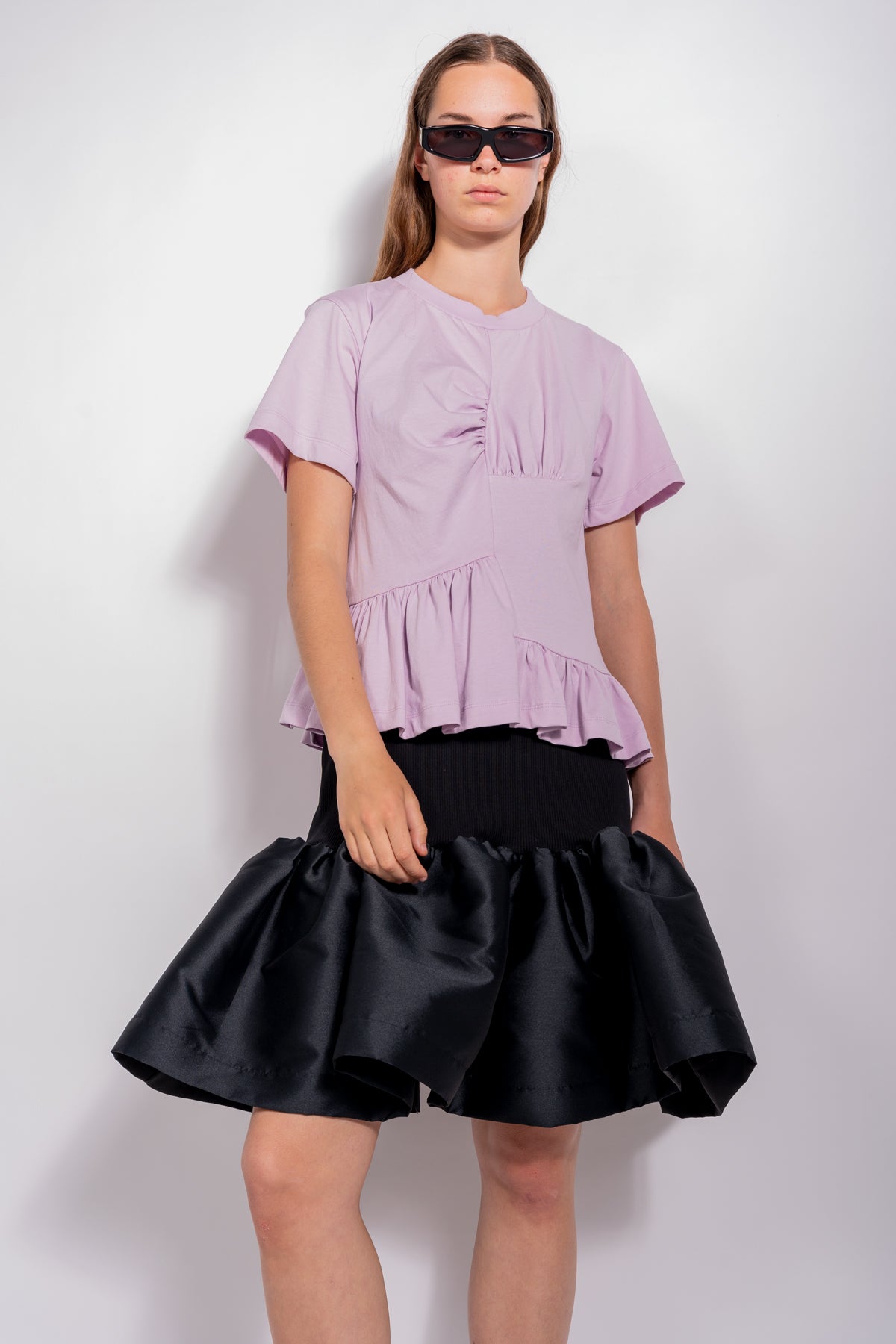 JERSEY OVERSIZED T-SHIRT DRESS WITH SLEEVE FRILLS – MARQUES ' ALMEIDA