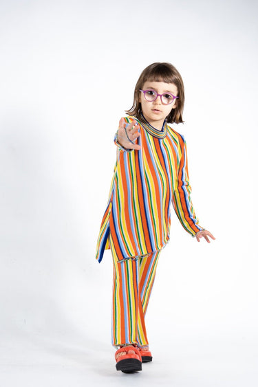 M'A KIDS WAISTBAND TROUSERS IN MULTI STRIPE