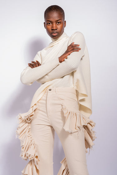 WHITE DRAPED JUMPER MARQUES ALMEIDA