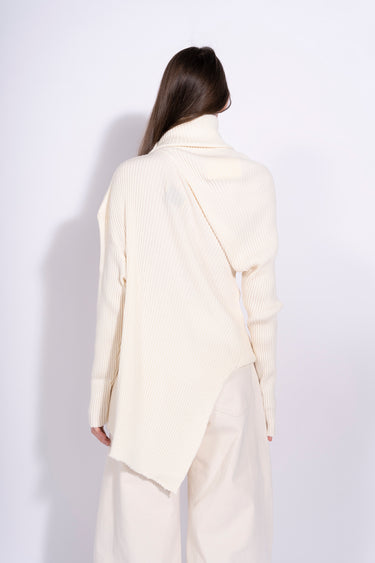 WHITE DRAPED TURTLENECK JUMPER marques almeida