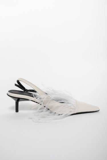 WHITE FEATHER PUMPS marques almeida