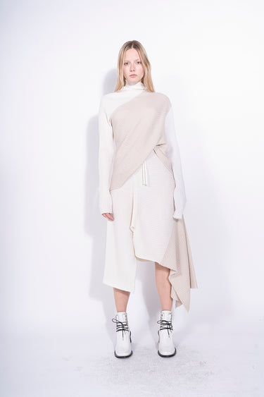 WHITE PATCHWORK DRAPED JUMPER MARQUES ALMEIDA