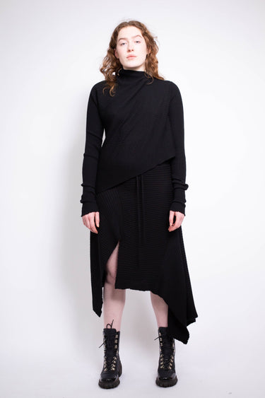 CLASSIC M'A DRAPED MERINO SKIRT IN BLACK - marques-almeida-dev