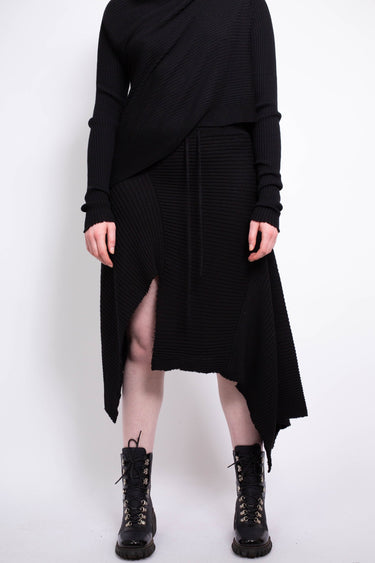 CLASSIC M'A DRAPED MERINO SKIRT IN BLACK - marques-almeida-dev