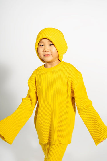 YELLOW MERINO KNIT BEANIE ma kids